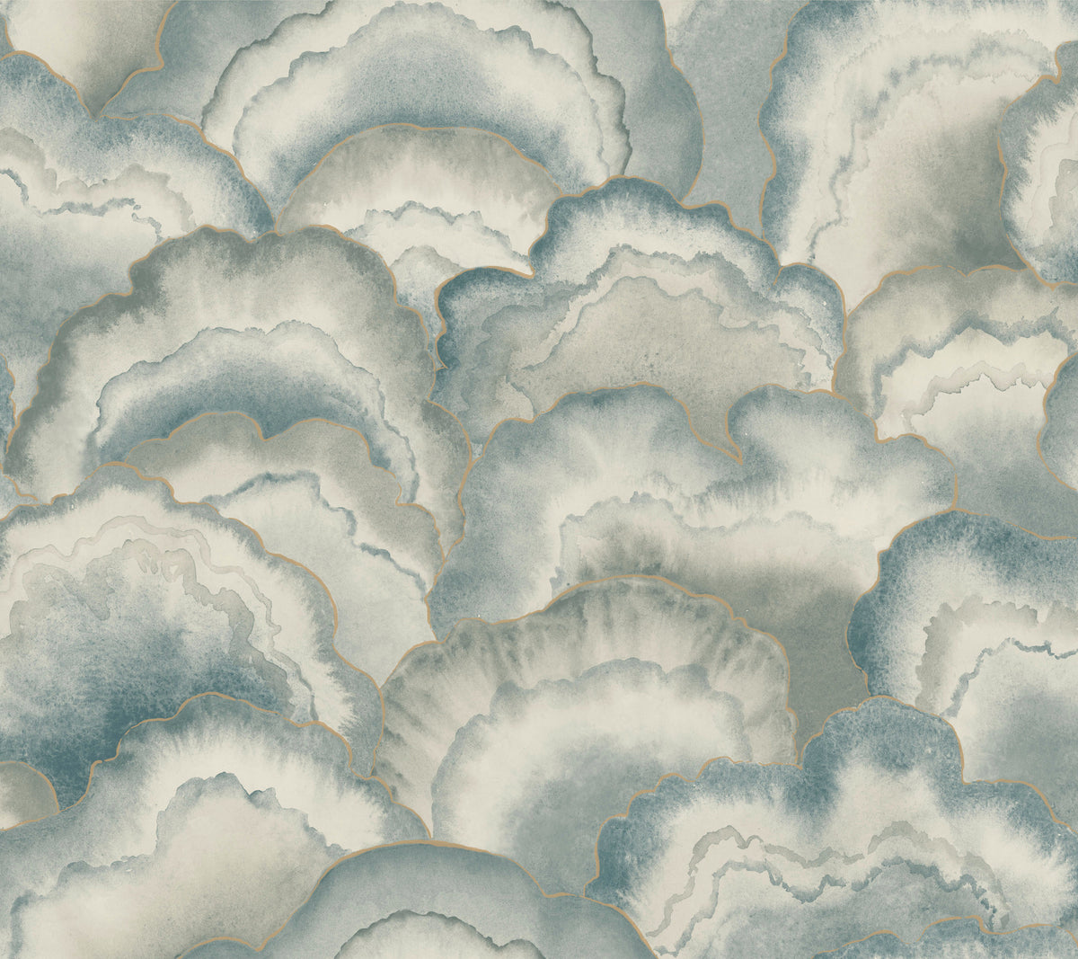 Candice Olson Abalone Fans Mist Natural Discovery Wallpaper by York Wallcoverings