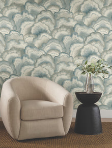 Candice Olson Abalone Fans Mist Natural Discovery Wallpaper by York Wallcoverings