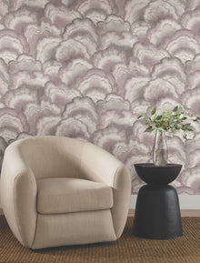 Candice Olson Abalone Fans Lavender Natural Discovery Wallpaper by York Wallcoverings
