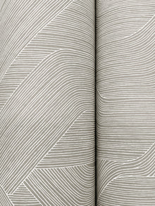 Candice Olson Fine Line Geometric Grey Natural Discovery Wallpaper by York Wallcoverings