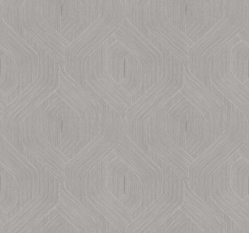 Candice Olson Fine Line Geometric Grey Natural Discovery Wallpaper by York Wallcoverings