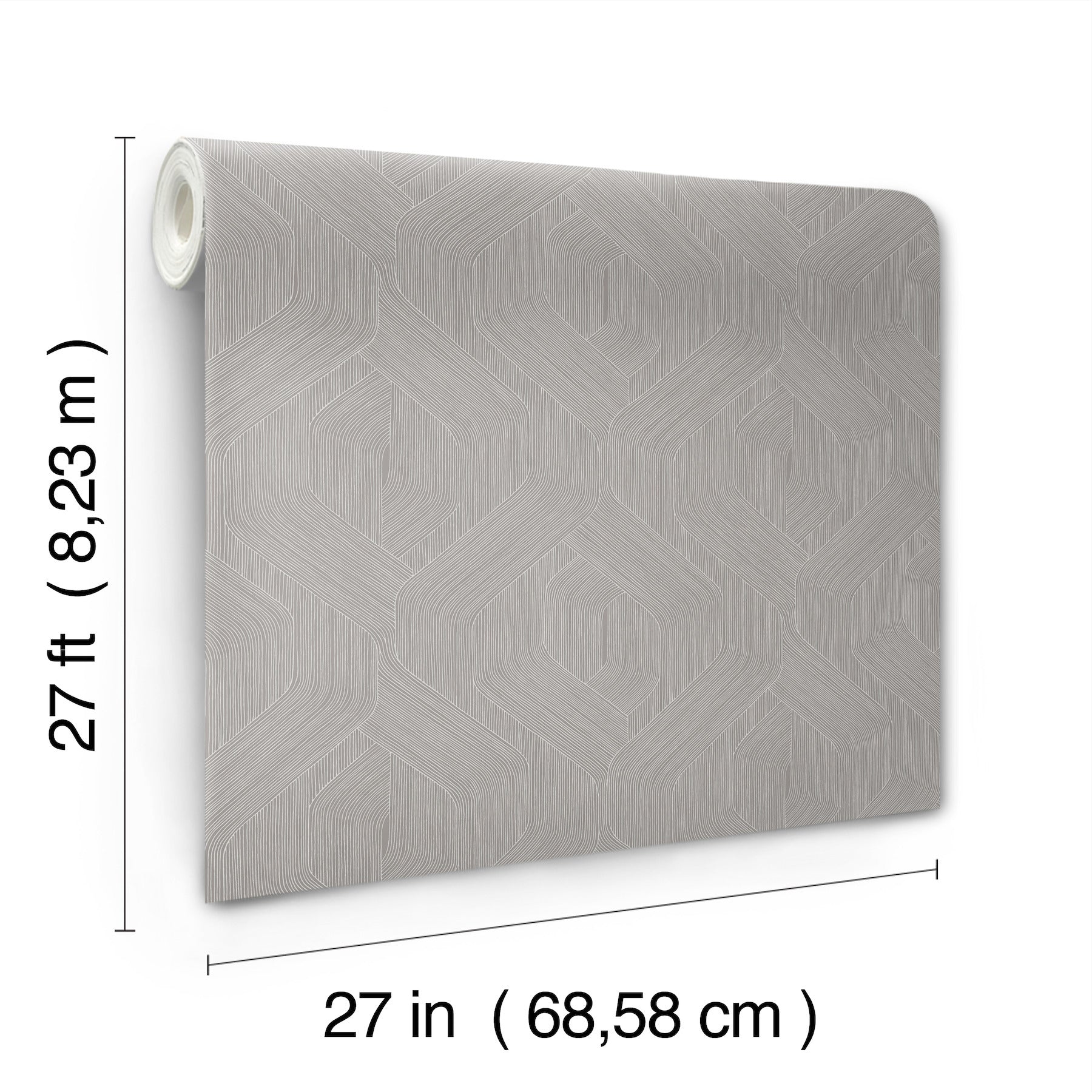 Candice Olson Fine Line Geometric Grey Natural Discovery Wallpaper by York Wallcoverings