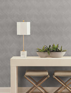 Candice Olson Fine Line Geometric Grey Natural Discovery Wallpaper by York Wallcoverings