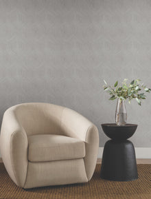 Candice Olson Fine Line Geometric Grey Natural Discovery Wallpaper by York Wallcoverings