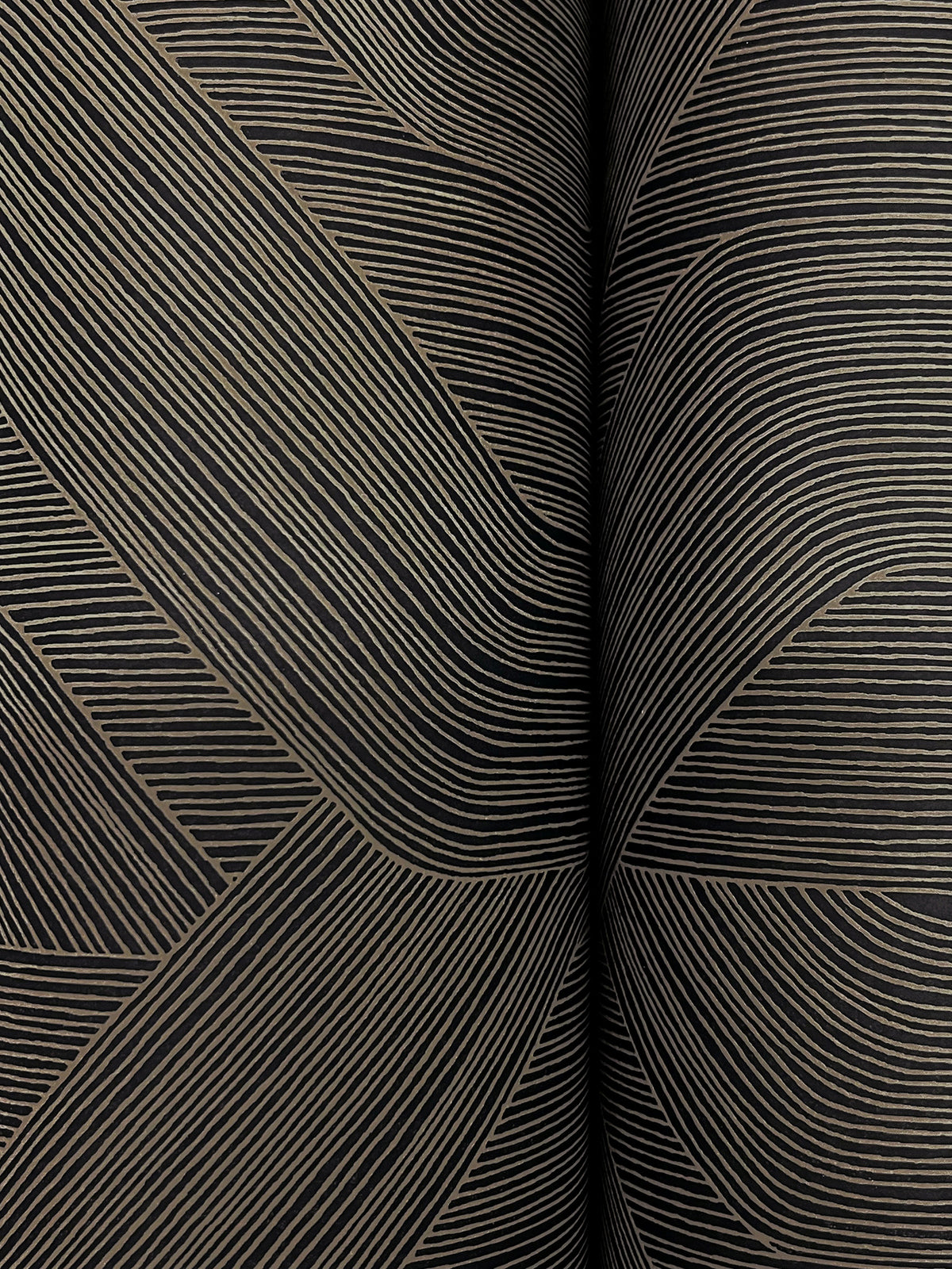 Candice Olson Fine Line Geometric Black Natural Discovery Wallpaper by York Wallcoverings