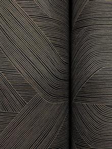 Candice Olson Fine Line Geometric Black Natural Discovery Wallpaper by York Wallcoverings