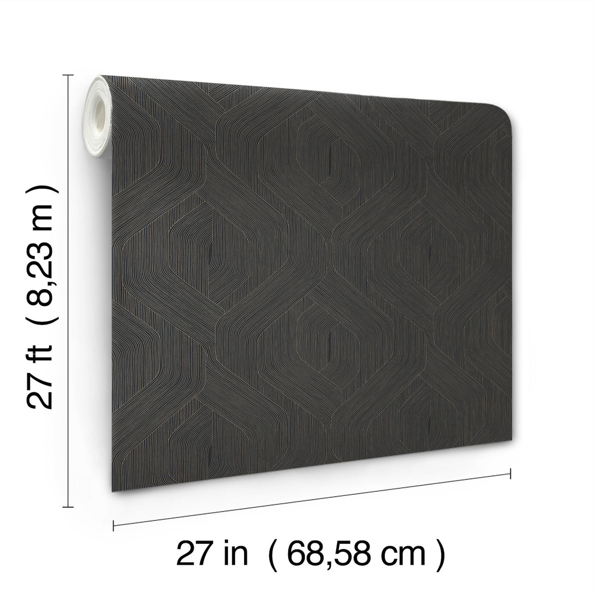 Candice Olson Fine Line Geometric Black Natural Discovery Wallpaper by York Wallcoverings
