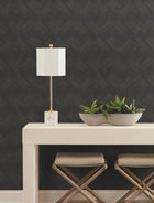 Candice Olson Fine Line Geometric Black Natural Discovery Wallpaper by York Wallcoverings
