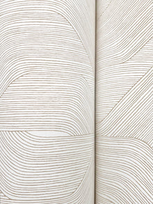 Candice Olson Fine Line Geometric Taupe on White Natural Discovery Wallpaper by York Wallcoverings