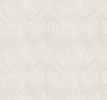 Candice Olson Fine Line Geometric Taupe on White Natural Discovery Wallpaper by York Wallcoverings