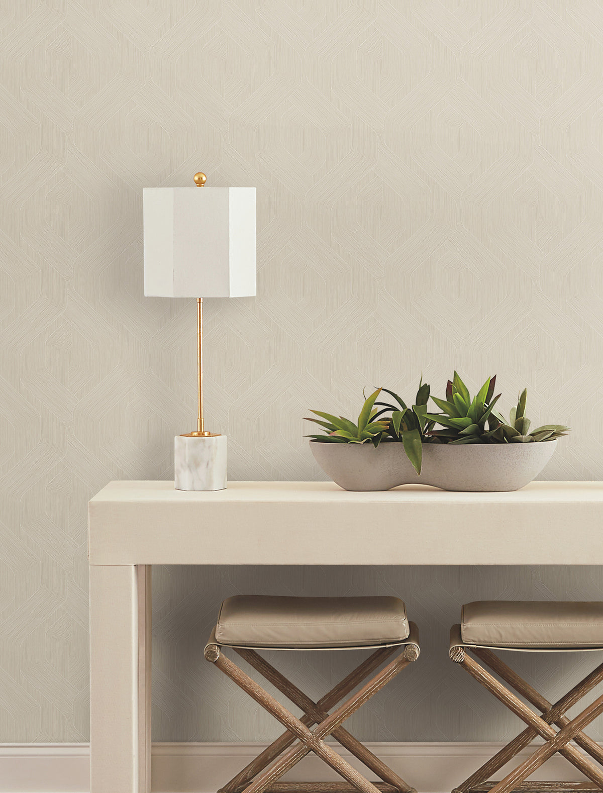 Candice Olson Fine Line Geometric Beige Natural Discovery Wallpaper by York Wallcoverings