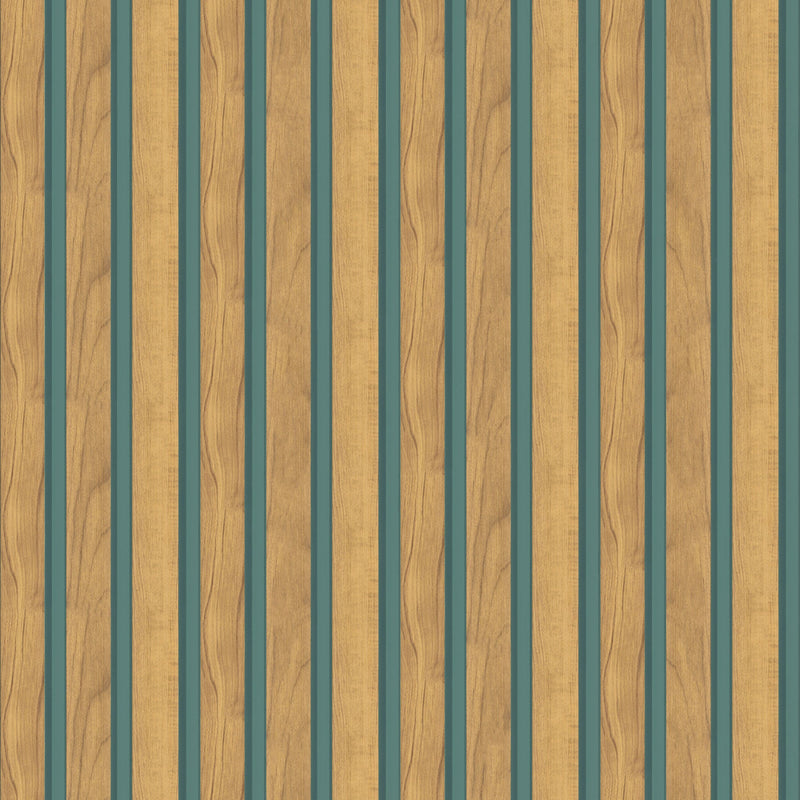 Fusta Turquoise Wood Organics Wallpaper by Tres Tintas