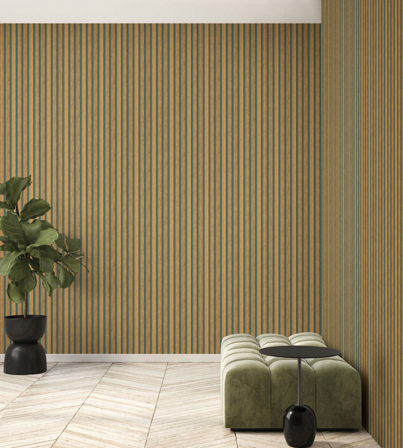 Fusta Turquoise Wood Organics Wallpaper by Tres Tintas