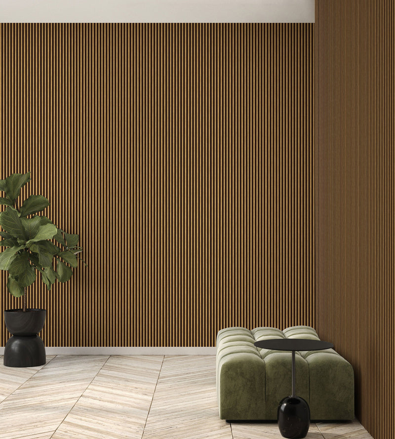 Fusta Dark Brown Wood Organics Wallpaper by Tres Tintas