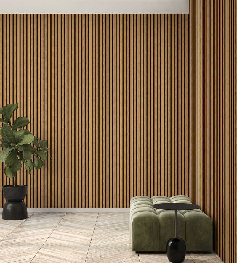 Fusta Dark Brown Wood Organics Wallpaper by Tres Tintas