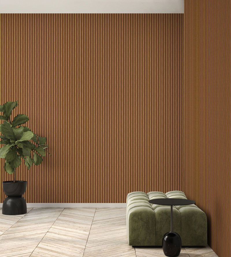Fusta Terracotta Wood Organics Wallpaper by Tres Tintas