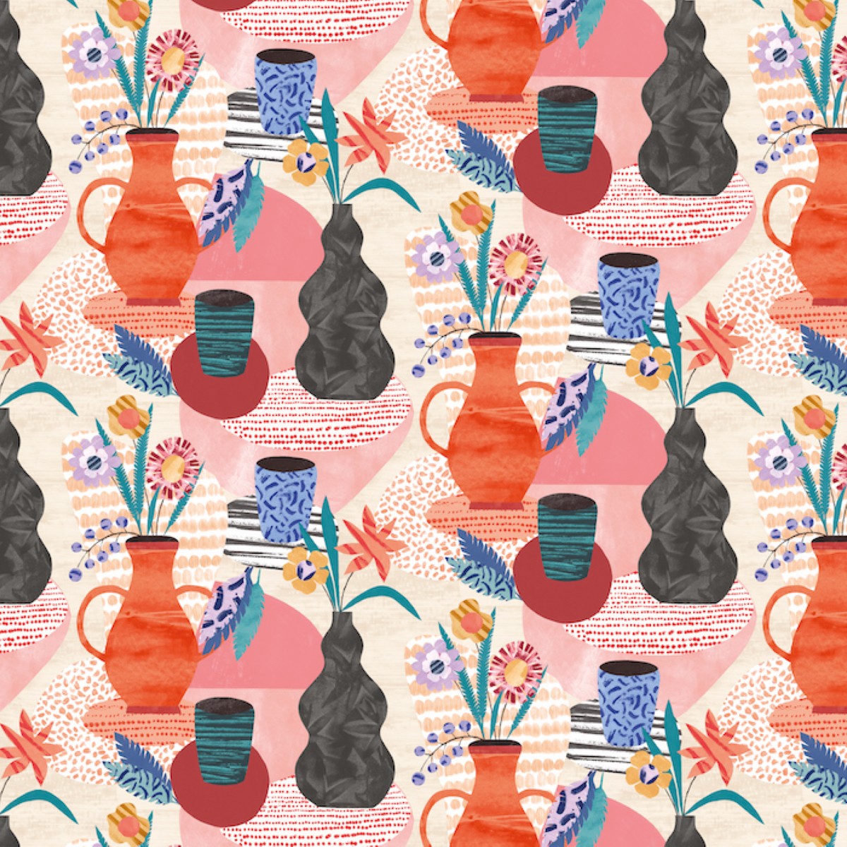 ABS50121W Pablo Melon & Carbon Wallpaper by Ohpopsi