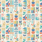 ABS50130W Snip Snip Indigo & Amber Wallpaper by Ohpopsi