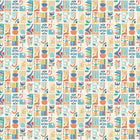 ABS50130W Snip Snip Indigo & Amber Wallpaper by Ohpopsi