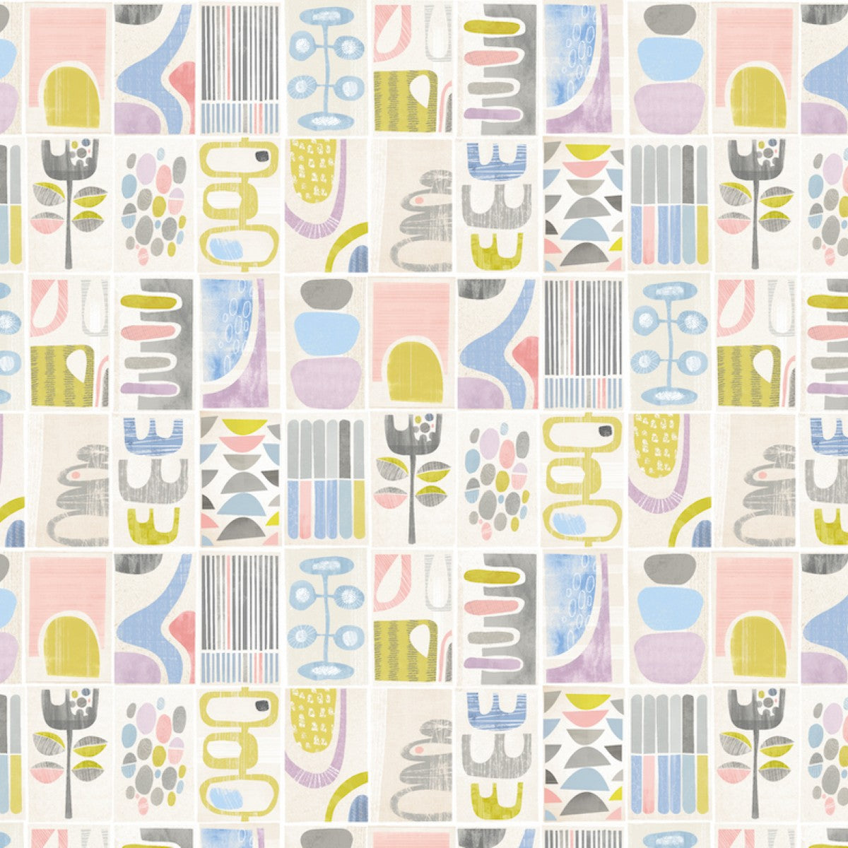 ABS50132W Snip Snip Lilac & Silver Wallpaper by Ohpopsi