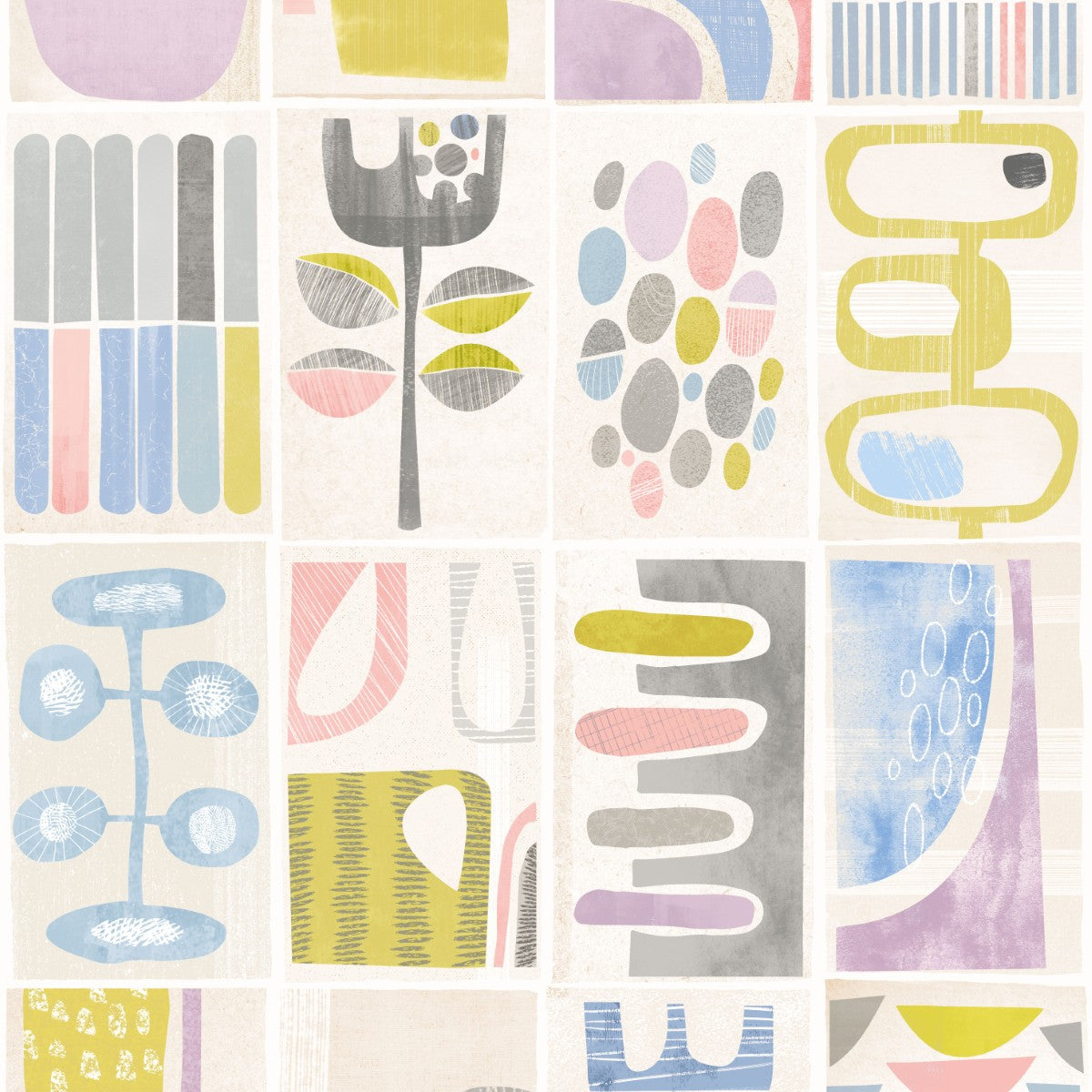 ABS50132W Snip Snip Lilac & Silver Wallpaper by Ohpopsi