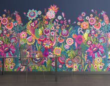 IKA50142M Bloom Indigo Mural by Ohpopsi