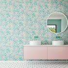 IKA50118W Contour Bubblegum & Mint Wallpaper by Ohpopsi