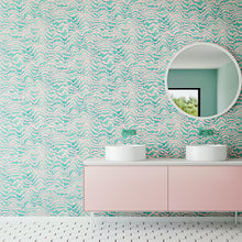 IKA50118W Contour Bubblegum & Mint Wallpaper by Ohpopsi