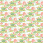 IKA50102W Waterlily Duck Egg & Coral Wallpaper by Ohpopsi