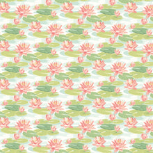 IKA50102W Waterlily Duck Egg & Coral Wallpaper by Ohpopsi