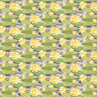 IKA50105W Waterlily Charcoal & Mustard Wallpaper by Ohpopsi