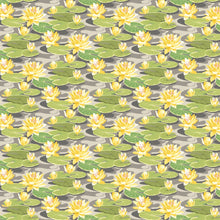 IKA50105W Waterlily Charcoal & Mustard Wallpaper by Ohpopsi