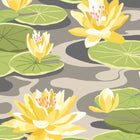 IKA50105W Waterlily Charcoal & Mustard Wallpaper by Ohpopsi