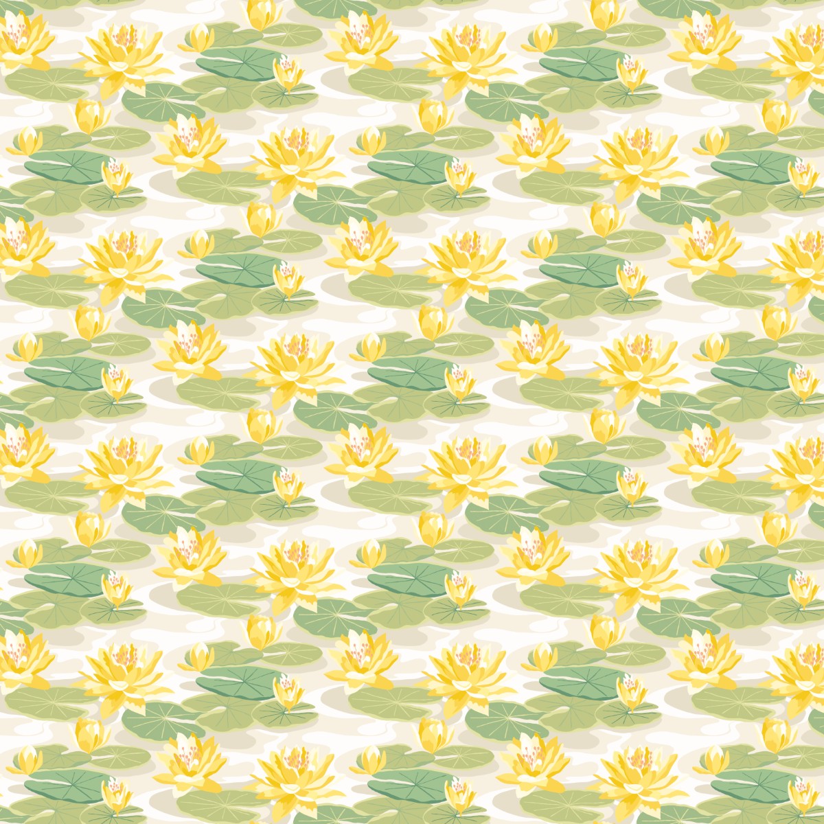 IKA50106W Waterlily Linen & Amber Wallpaper by Ohpopsi