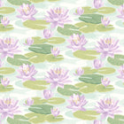IKA50107W Waterlily Powder Blue & Lilac Wallpaper by Ohpopsi