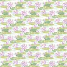 IKA50107W Waterlily Powder Blue & Lilac Wallpaper by Ohpopsi