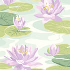 IKA50107W Waterlily Powder Blue & Lilac Wallpaper by Ohpopsi