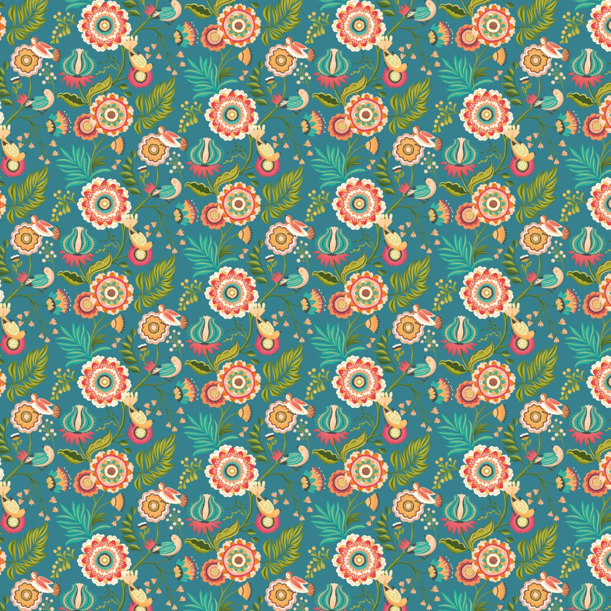 IKA50112W Ichika Trail Peacock Wallpaper by Ohpopsi