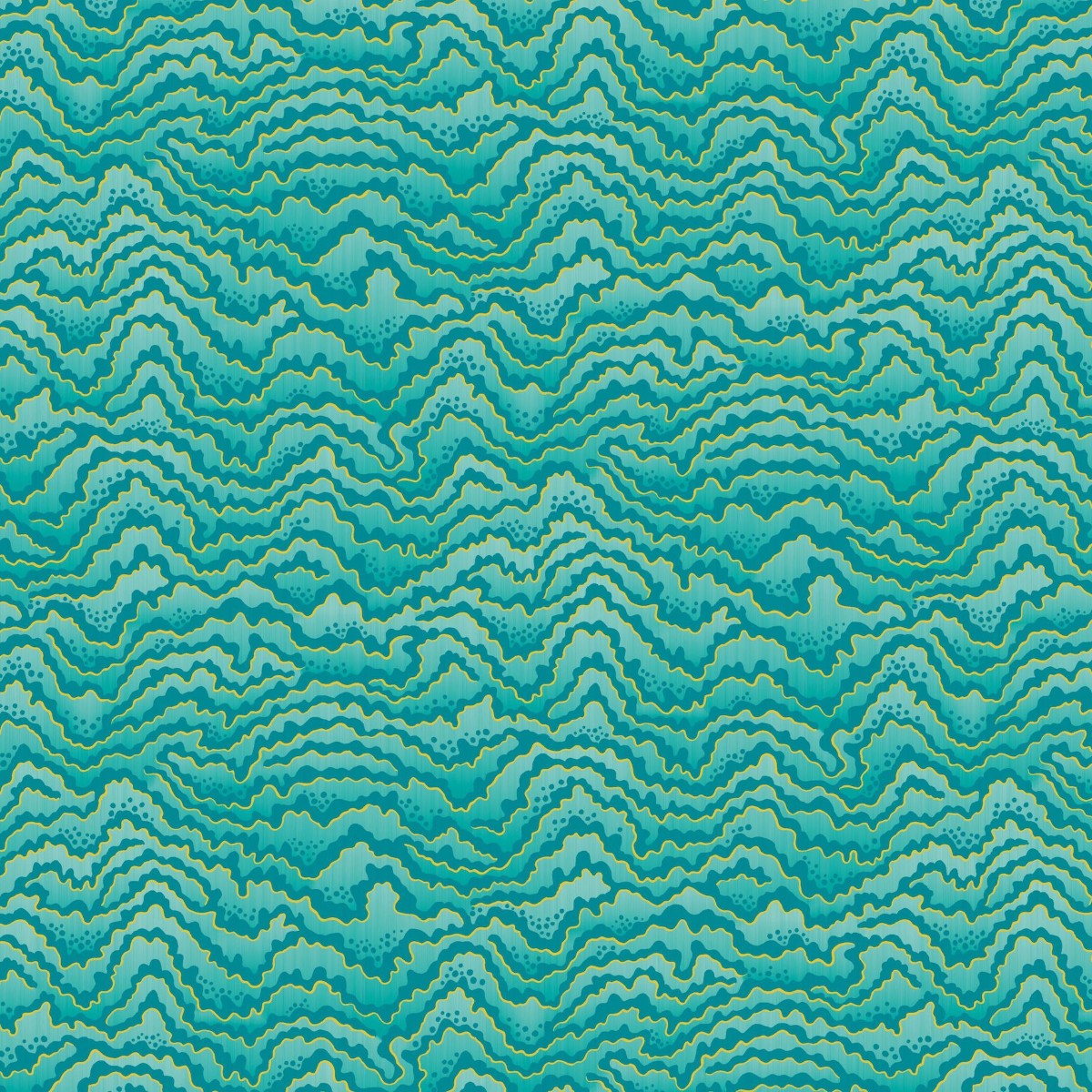 IKA50119W Contour Turquoise & Lemon Wallpaper by Ohpopsi