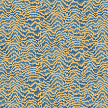 IKA50120W Contour Denim & Ochre Wallpaper by Ohpopsi