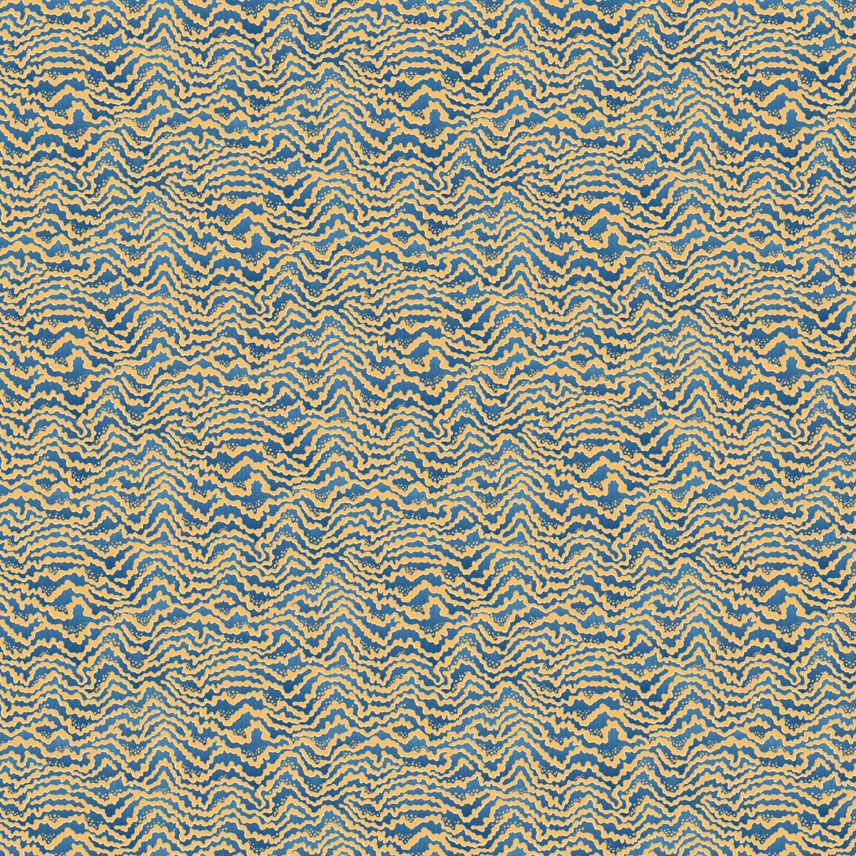IKA50120W Contour Denim & Ochre Wallpaper by Ohpopsi