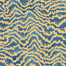 IKA50120W Contour Denim & Ochre Wallpaper by Ohpopsi