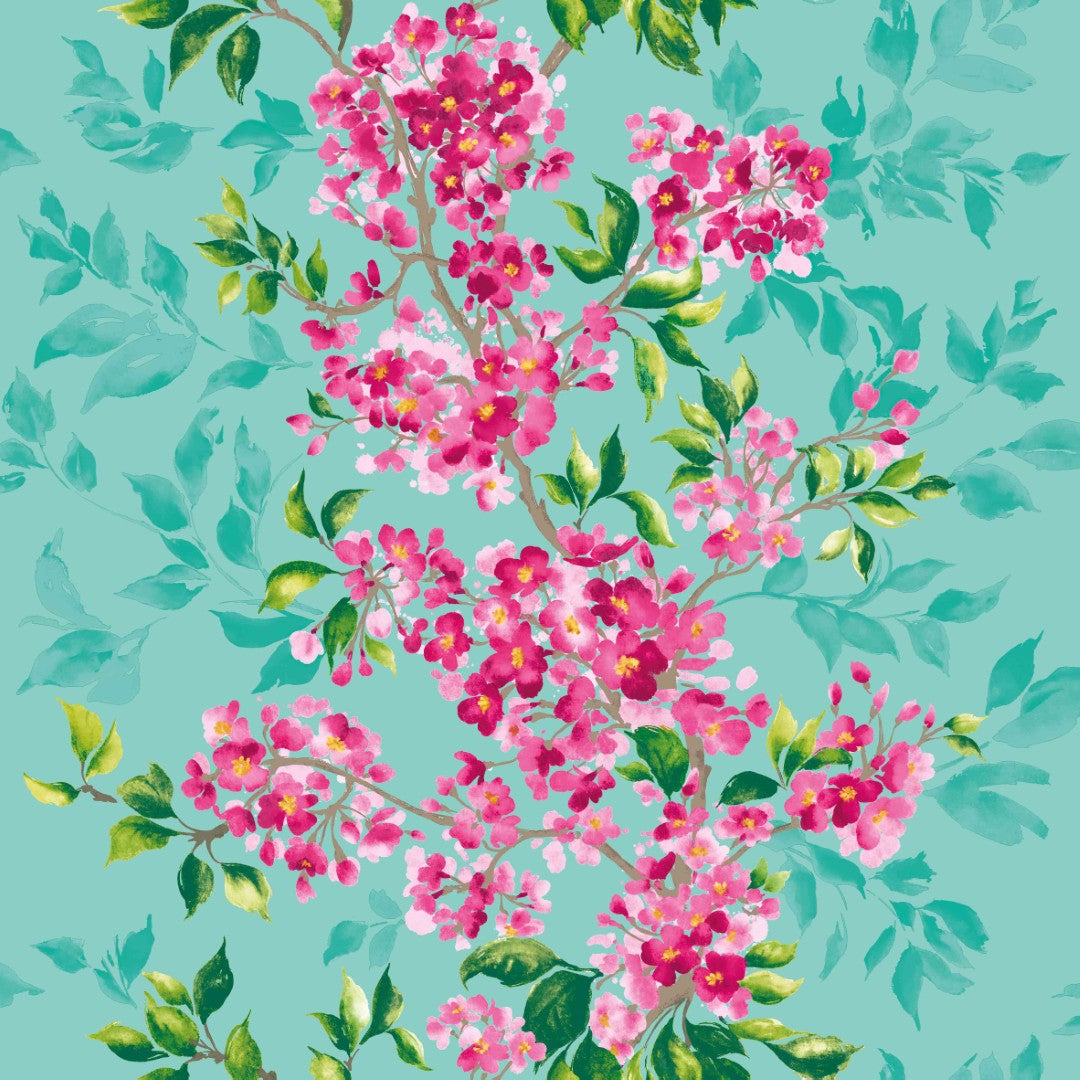 IKA50123W Sakura Peony & Jade Wallpaper by Ohpopsi