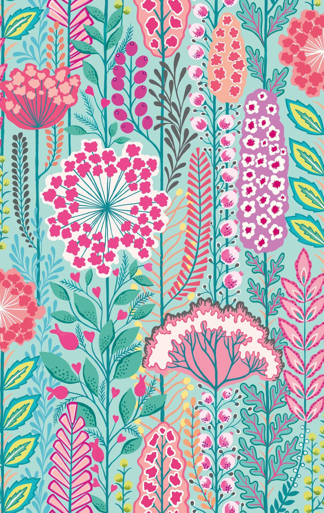 IKA50129W Seedheads Raspberry Sky Wallpaper by Ohpopsi