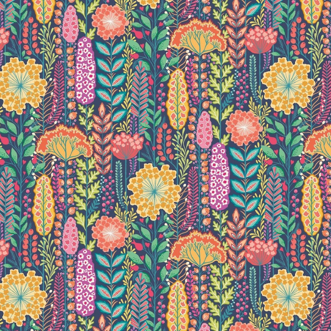 IKA50131W Seedheads Prussian Wallpaper by Ohpopsi