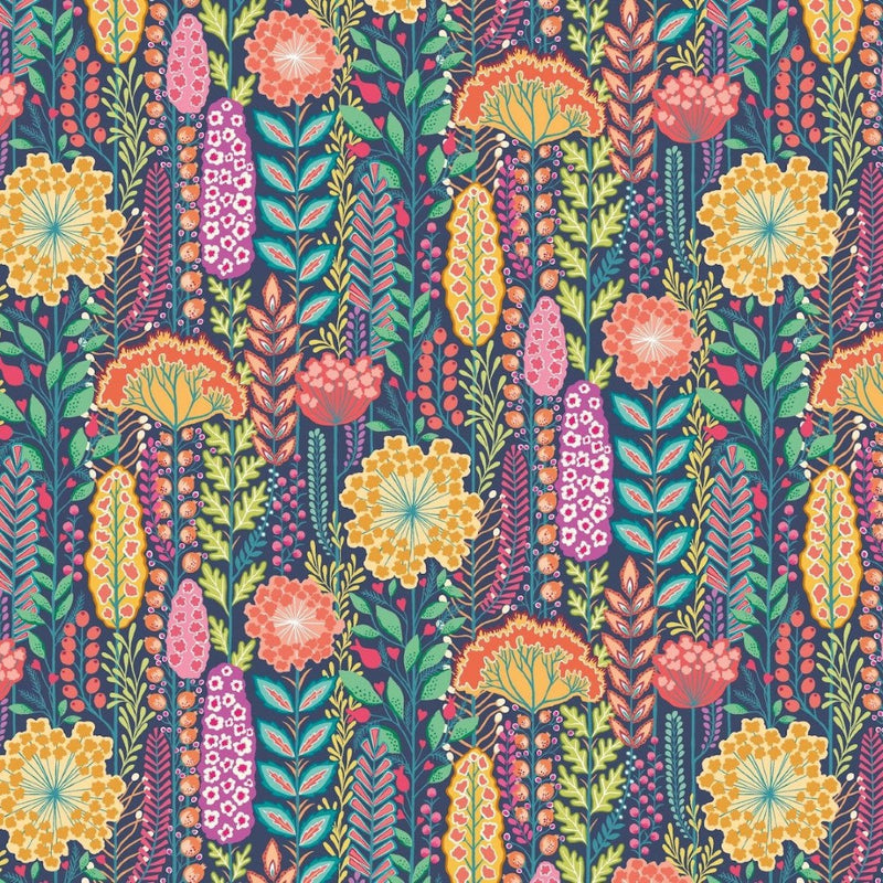 IKA50131W Seedheads Prussian Wallpaper by Ohpopsi
