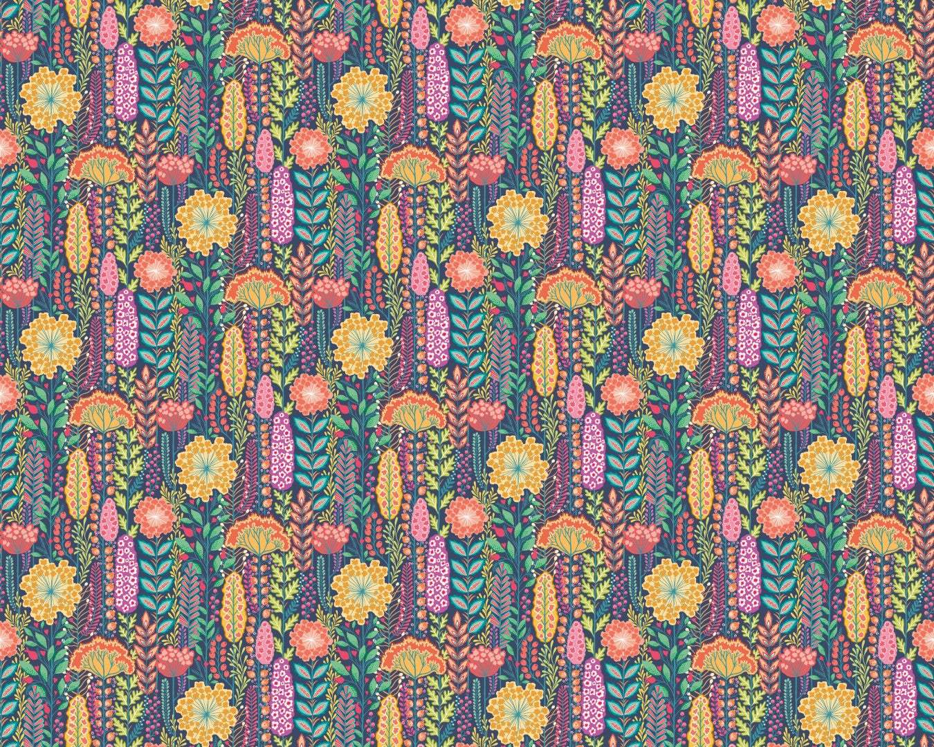 IKA50131W Seedheads Prussian Wallpaper by Ohpopsi