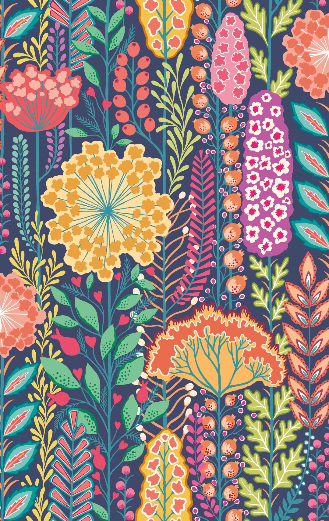 IKA50131W Seedheads Prussian Wallpaper by Ohpopsi