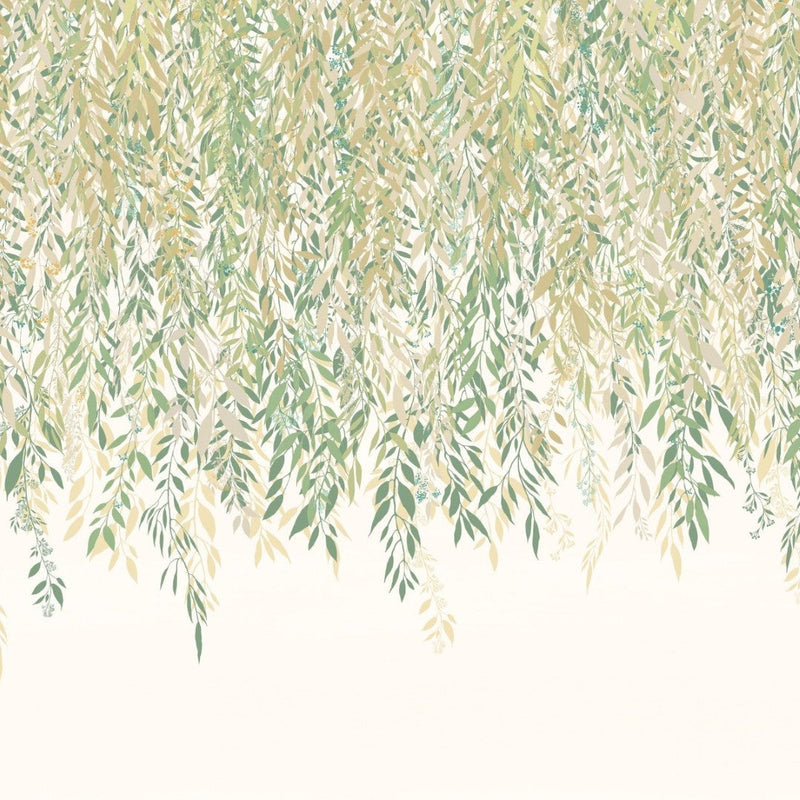 IKA50134M Cascading Willow Sage & Ochre Mural by Ohpopsi