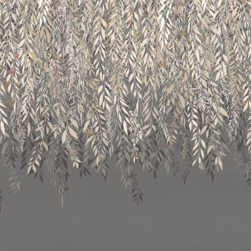 IKA50136M Cascading Willow Charcoal Mural by Ohpopsi